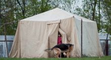 Палатка десятиместная лагерная солдатская. Палатка ПЛС, 4х4 м.